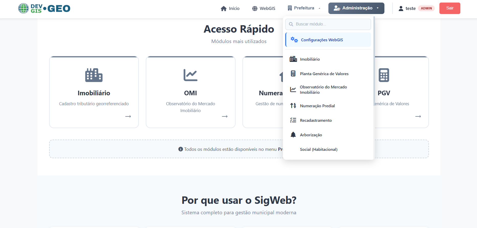 Tela de Cadastro Imobiliário